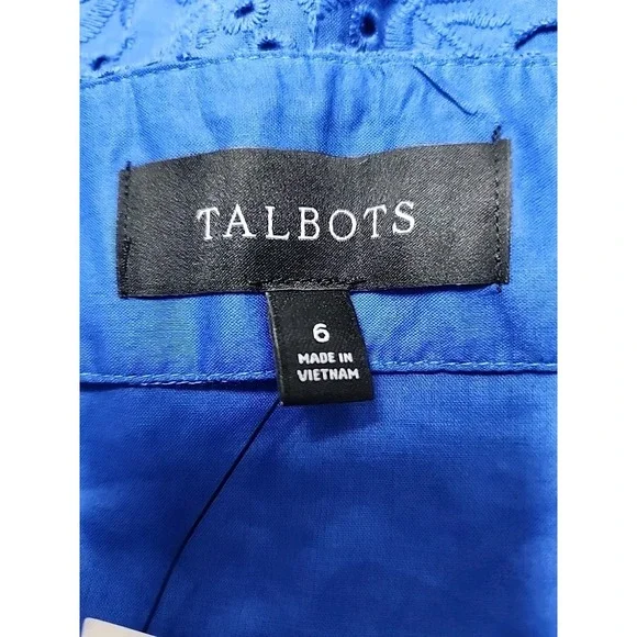 Talbots A-Line Skirt Women's Eyelet Royal Blue Sz 6 NWT cotton lined $109 32x20 - Picture 12 of 14
